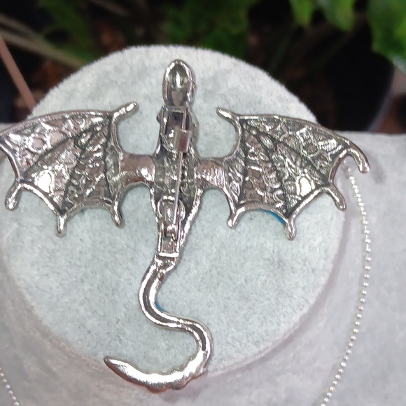 Dragon Brooch Gemstone Enamel 3" L 3" W NWOT - Picture 2 of 2